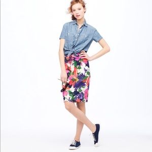 J Crew No. 2 Pencil Skirt in Garden Floral